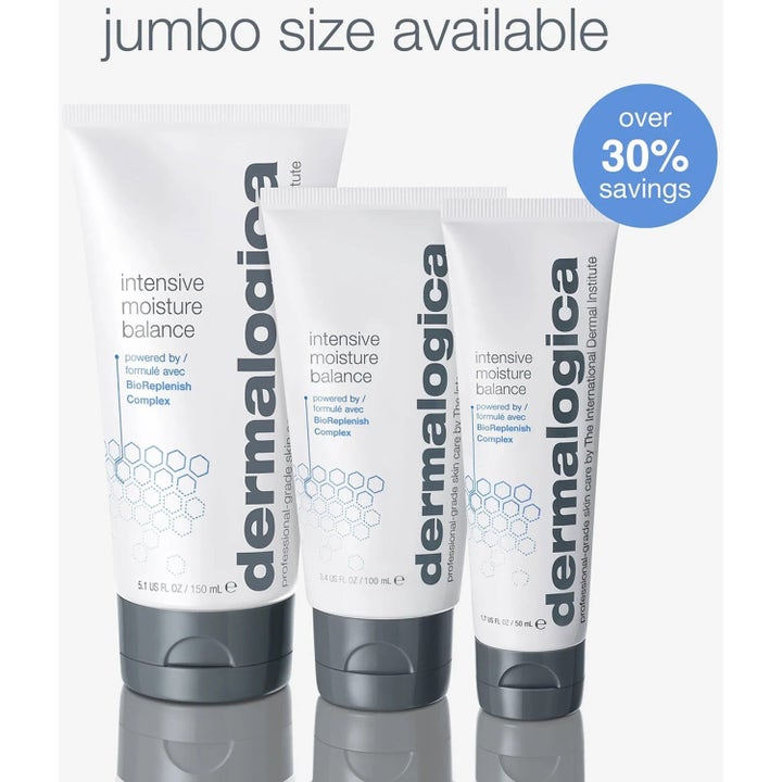 Dermalogica Intensive Moisture Balance Duo fugtgivende ansigtscreme i hvide tuber med grå vippelåg