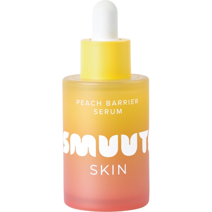 Smuut Skin Peach Barrier Serum 30 ml styrkende ansigtsserum i frostet glasflaske med gul-orange gradient