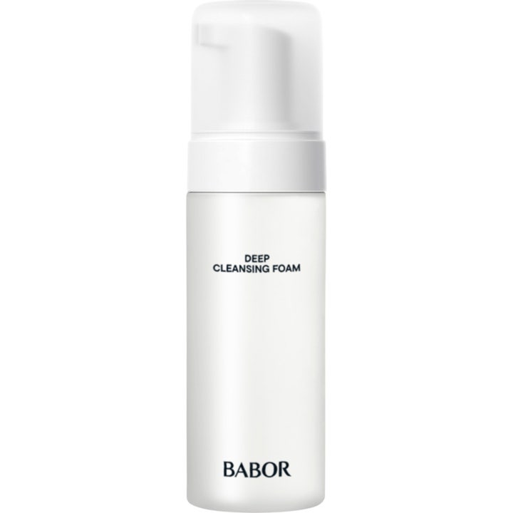 Babor Deep Cleansing Foam 200 ml dybderensende ansigtsrens i hvid pumpeflaske med gennemsigtig hætte
