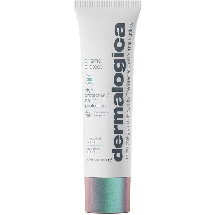 Dermalogica Prisma Protect SPF 30 50 ml fugtgivende ansigtscreme i hvid tube med et skinnende metallisk låg.