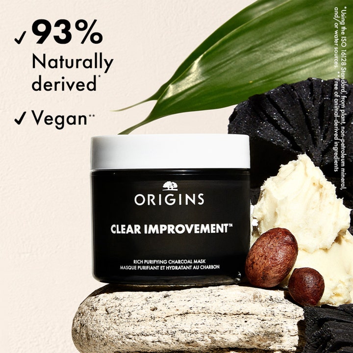 Origins Clear Improvement Rich Purifying Charcoal Mask 30 ml vegansk ansigtsmaske med kul og sheasmør