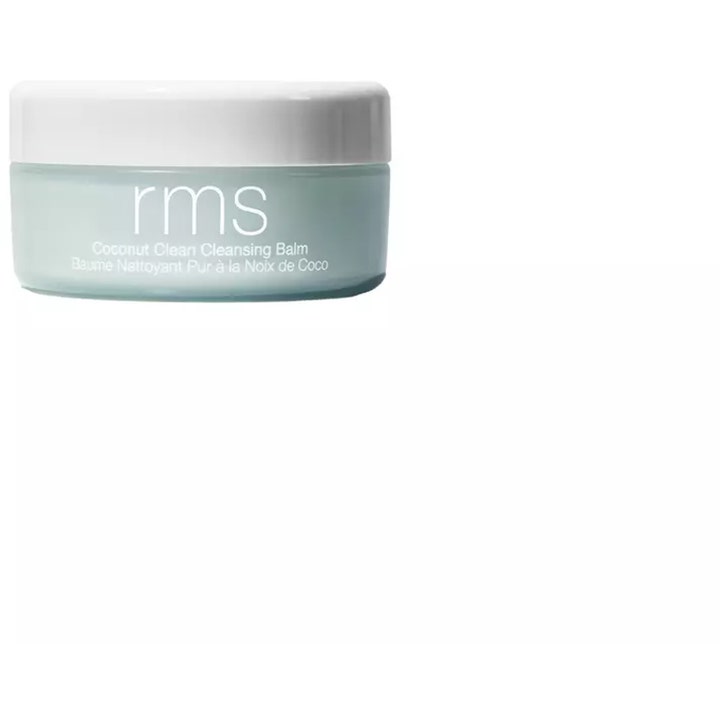 RMS Beauty Coconut Clean Cleansing Balm 100g fugtgivende ansigtsrens i lyseblå krukke med hvidt låg