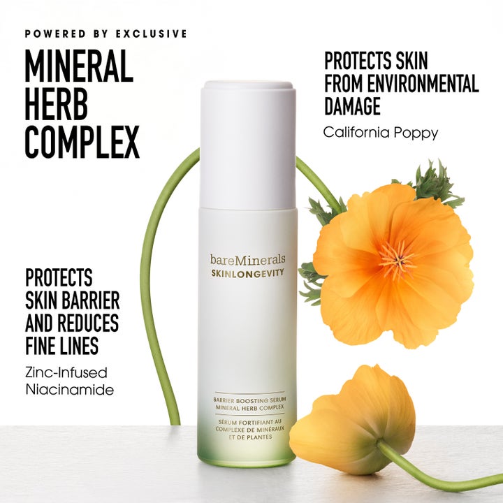bareMinerals Skinlongevity Barrier Boosting Serum 30 ml styrker hudbarrieren med niacinamid og California Poppy.
