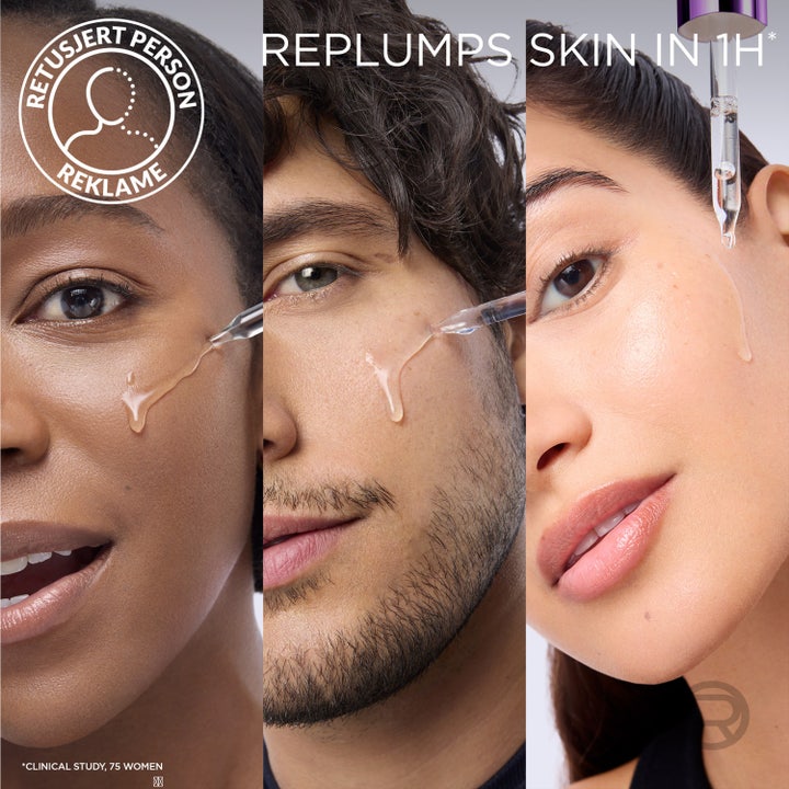 L'Oréal Paris Revitalift Filler 30 ml serum med hyaluronsyre påføres huden med pipette for en udfyldende effekt.