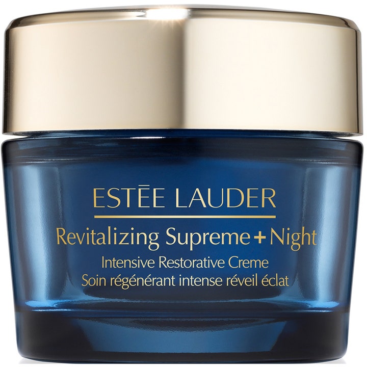 Estée Lauder Revitalizing Supreme+ Night 50 ml genopbyggende natcreme i mørkeblå glasrukke med guldlåg