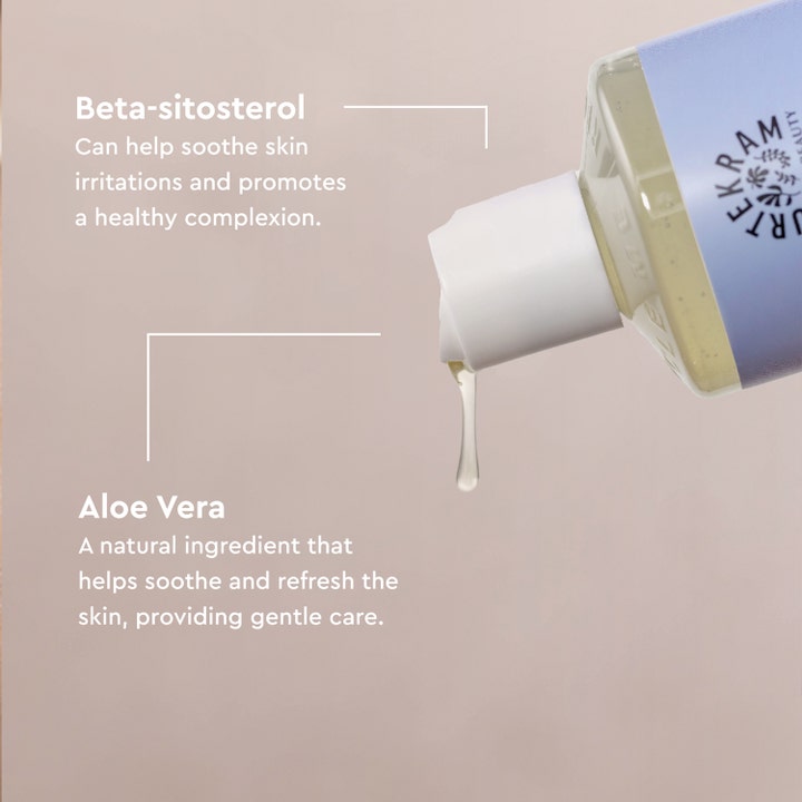 Urtekram Fragrance Free Body Wash 500 ml kropsvask med aloe vera og beta-sitosterol beroliger huden i en klar dråbe.