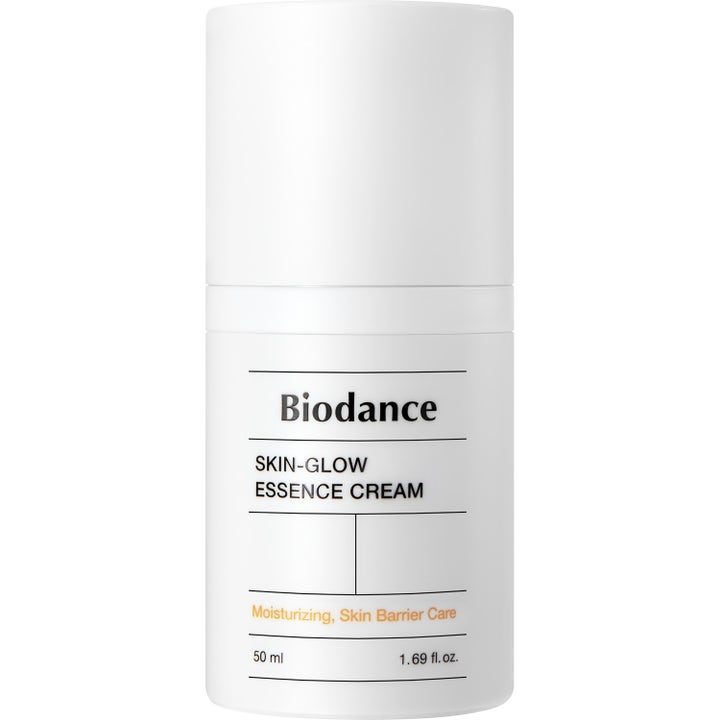 Biodance Skin-Glow Essence Cream 50 ml fugtgivende ansigtscreme i hvid minimalistisk cylinderformet pumpeflaske