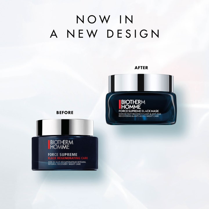 Biotherm Homme Force Supreme Black Mask 50 ml genopbyggende anti-aging natmaske i nyt design med sølvlåg