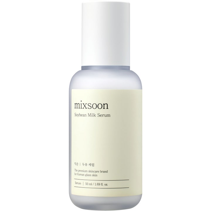 Mixsoon Soybean Milk Serum 50 ml nærende ansigtsserum i frostet flaske med hvidt låg der giver glass skin