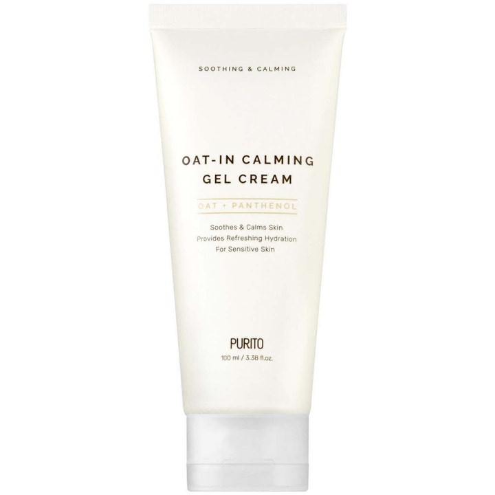 Purito Oat-in Calming Gel Cream 100 ml lindrende ansigtscreme med havre i hvid tube til sensitiv hud