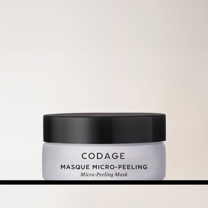 Codage Paris The Micro-Peeling Mask 50 ml eksfolierende ansigtsmaske i en frostet krukke med sort låg
