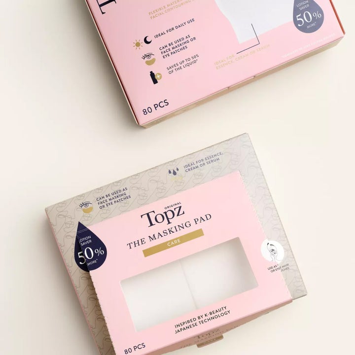 Topz Premium The Masking Pad 80 stk hudplejeværktøj i lyserøde æsker der sparer på serum og ansigtscreme