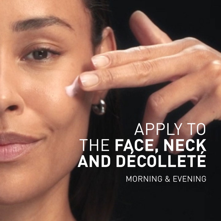 Filorga NCEF-Revitalize Cream 50 ml revitaliserende ansigtscreme påføres på huden med teksten Apply to the face.