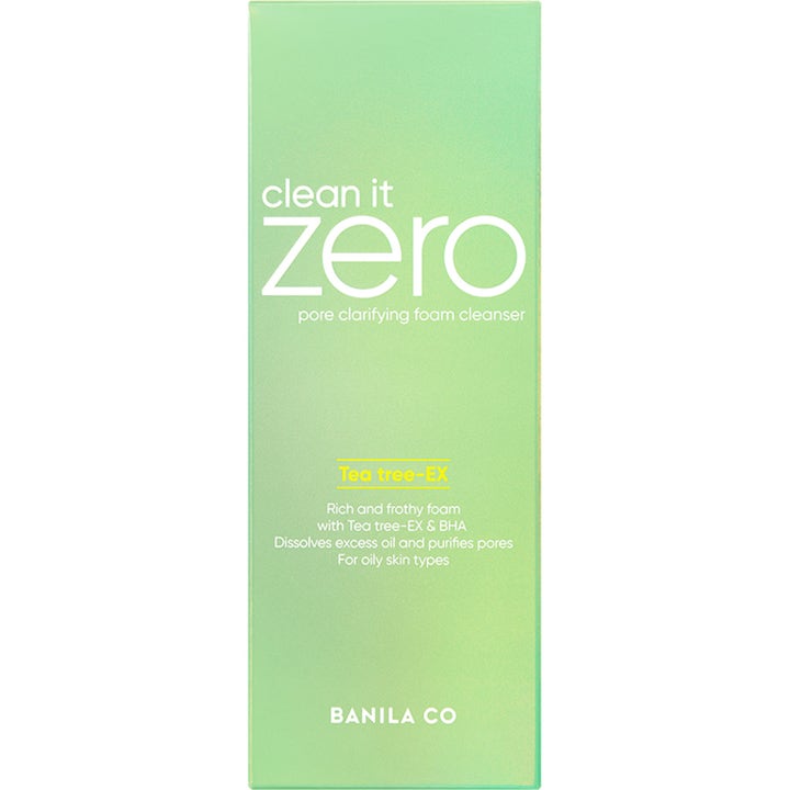 Banila Co Clean It Zero Pore Clarifying Foam Cleanser 150 ml renseskum i grøn æske fjerner olie og renser porer