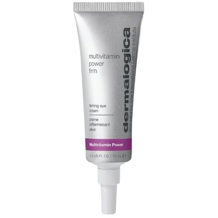 Dermalogica Multivitamin Power Firm 15 ml opstrammende øjencreme i en sølvfarvet tube der modvirker fine linjer