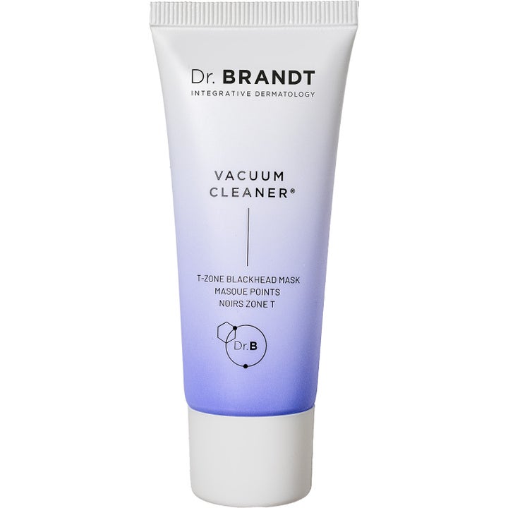 Dr. Brandt Vacuum Cleaner T-Zone Blackhead Mask 30g fjerner hudorme i en rensende hvid og lilla gradient tube.