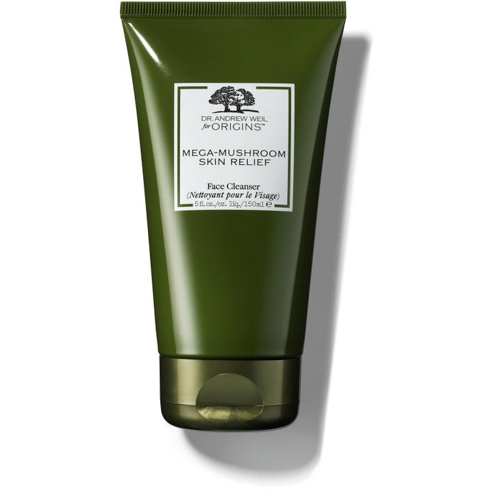 Origins Dr. Andrew Weil Mega-Mushroom Skin Relief Face Cleanser 150 ml beroligende ansigtsrens i mørkegrøn tube