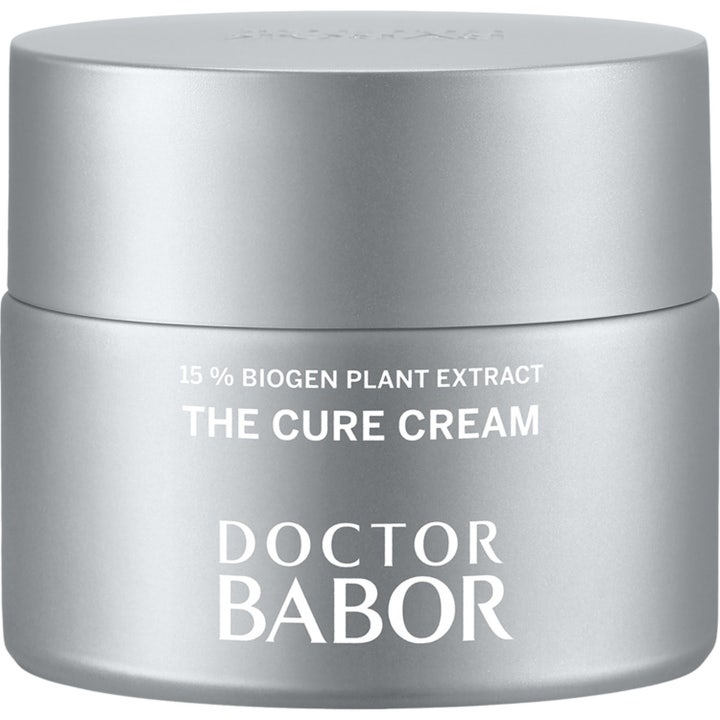Doctor Babor The Cure Cream 50 ml regenererende ansigtscreme i en mat sølvfarvet krukke med hvid skrift.
