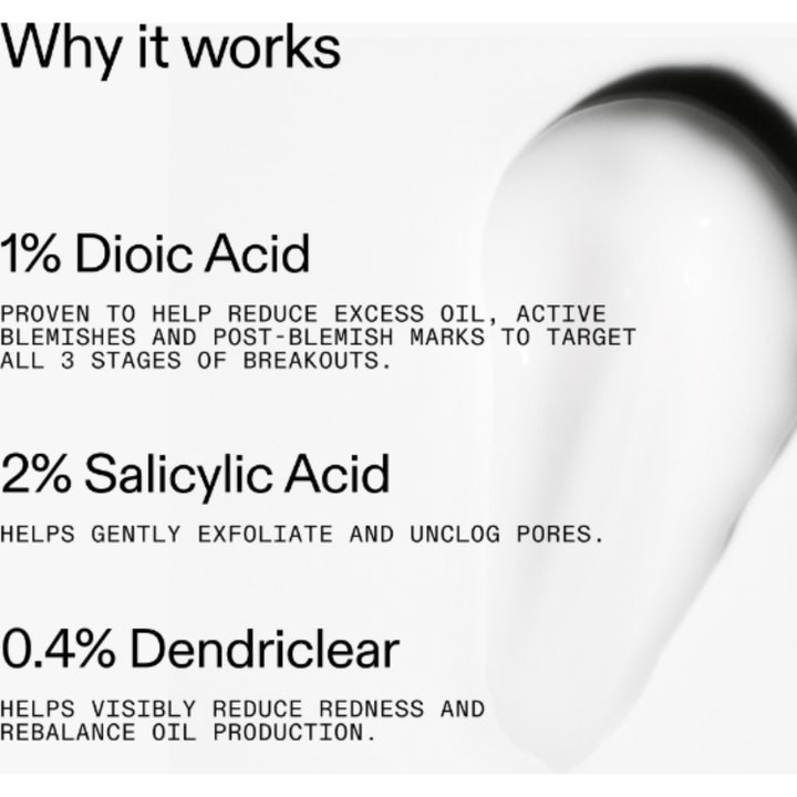 The INKEY List 360 Skin Clearing Serum 30 ml ansigtsserum med infografik om salicylsyre og hvid cremet formel