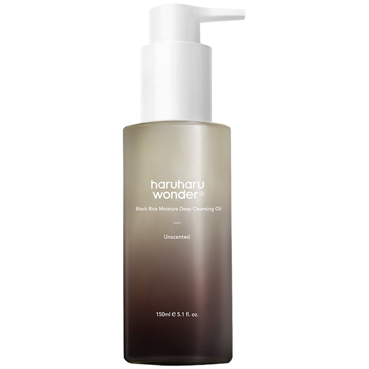 haruharu wonder Black Rice Moisture Deep Cleansing Oil 150 ml ansigtsrens i brun gradientflaske med hvid pumpe
