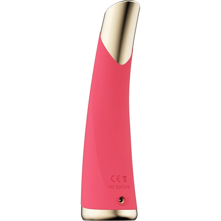 FAQ Swiss FAQ 102 LED Pulse Facial Device 1 stk anti aging hudpleje i slankt lyserødt design med gulddetaljer