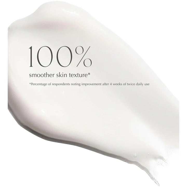 Exuviance Daily Eye Smoother 15 g øjencreme hvid cremet tekstur med teksten 100% smoother skin texture