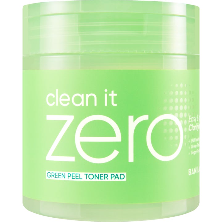 Banila Co Clean It Zero Green Peel Toner Pad eksfolierende peeling i en lysegrøn gennemsigtig krukke