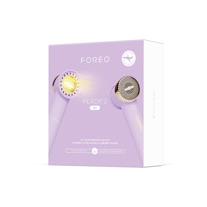 FOREO PEACH 2 go Lavender 1 stk IPL hårfjerning i lavendelfarvet æske med kompakt rejsevenligt design
