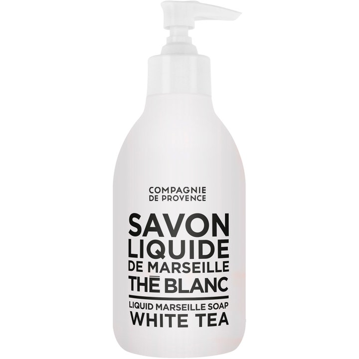 Compagnie de Provence Savon Liquide Thé Blanc 500 ml rensende flydende håndsæbe i hvid frostet flaske med pumpe