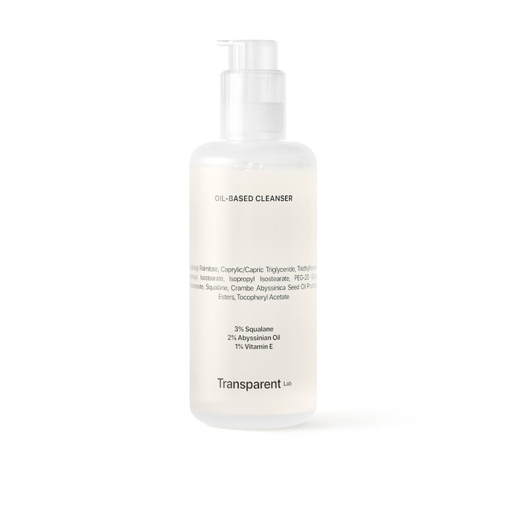 Transparent Lab Oil-Based Cleanser 200 ml ansigtsrens i hvid plastflaske med pumpe der fugter huden