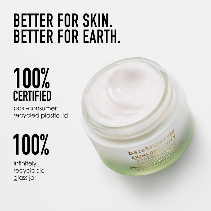 bareMinerals Skinlongevity Restorative Rich-Cream 50 ml genopbyggende ansigtscreme i 100 procent genanvendelig krukke