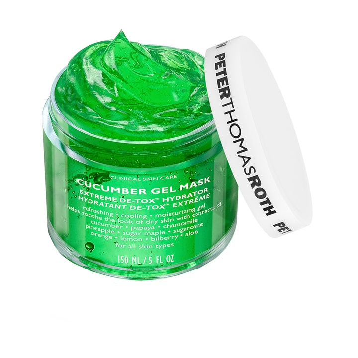 Peter Thomas Roth Cucumber De-Tox Gel Mask 150 ml ansigtsmaske med grøn kølende gelkonsistens i krukke