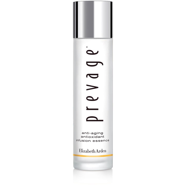 Elizabeth Arden Prevage Anti-aging Antioxidant Infusion Essence 140ml ansigtsessens i frostet hvid flaske med sølvlåg