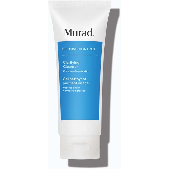 Murad Clarifying Cleanser rensegel mod urenheder i hvid tube med blå etiket til normal og fedtet hud.