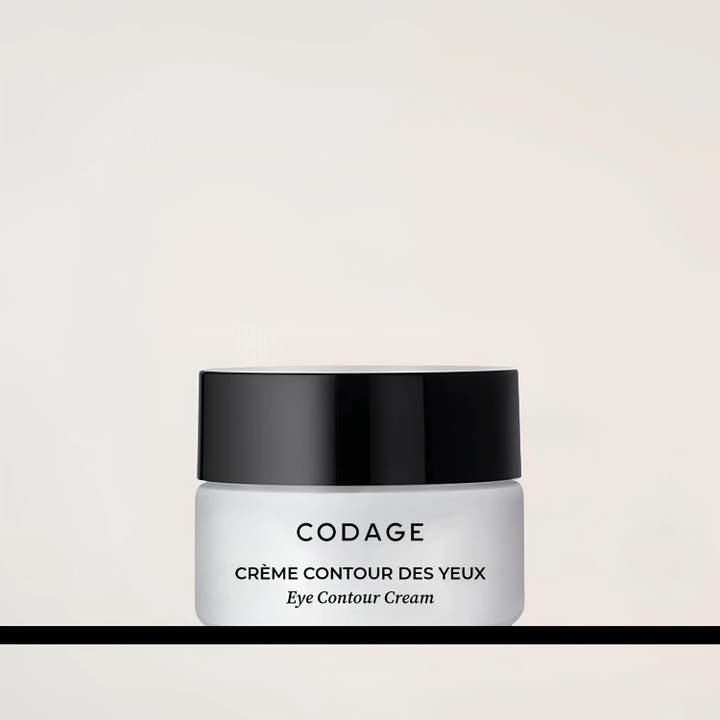 Codage Paris The Eye Contour Cream 15 ml anti-aging øjencreme mod mørke rande i hvid krukke med sort låg