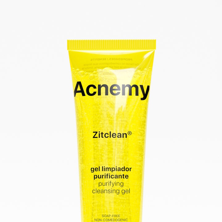 Niche Beauty Lab Acnemy Zitclean 150 ml ansigtsrens i gennemsigtig tube med gul rensende gel