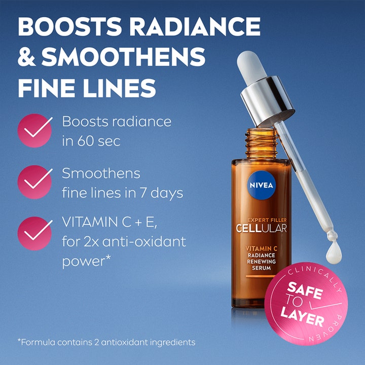 NIVEA Cellular Expert Filler Vitamin C Radiance 30 ml serum i brun glasflaske med pipette