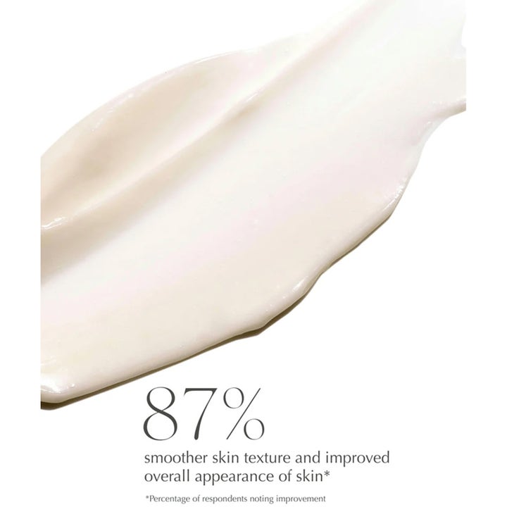 Exuviance Glycolic Expert Moisturizer 50 ml ansigtscreme med cremet hvid tekstur og tekst om 87 % glattere hud