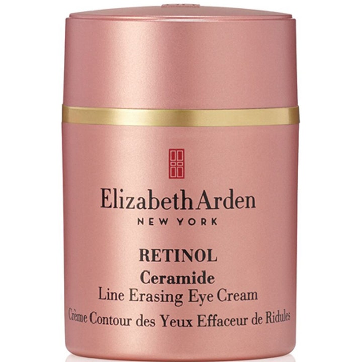 Elizabeth Arden Retinol Ceramide Line Erasing Eye Cream 15 ml udglattende øjencreme i rosa guld krukke med guldbånd
