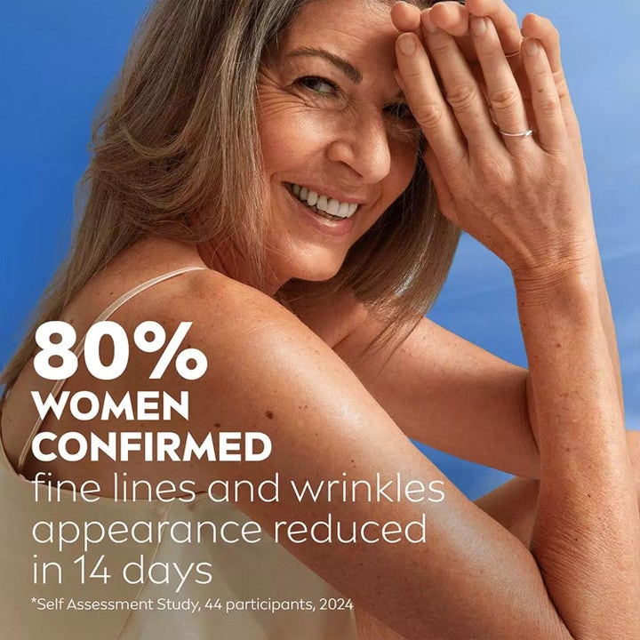 NIVEA Q10 Firming+ Anti-wrinkle Neck & Chest Cream 200 ml opstrammende creme med tekst om 80% færre rynker på 14 dage.
