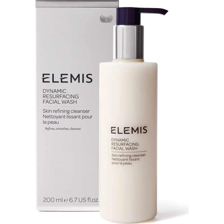 Elemis Dynamic Resurfacing Facial Wash 200 ml hudfornyende ansigtsrens i hvid pumpeflaske og matchende hvid æske