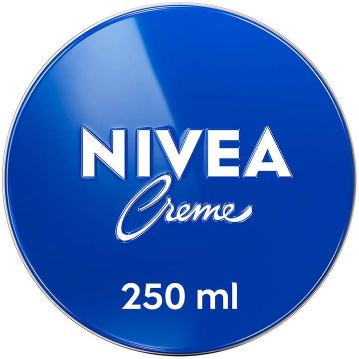 Nivea Creme 250 ml fugtgivende universalkrem i klassisk blå metaldåse med hvid tekst og sølvkant.