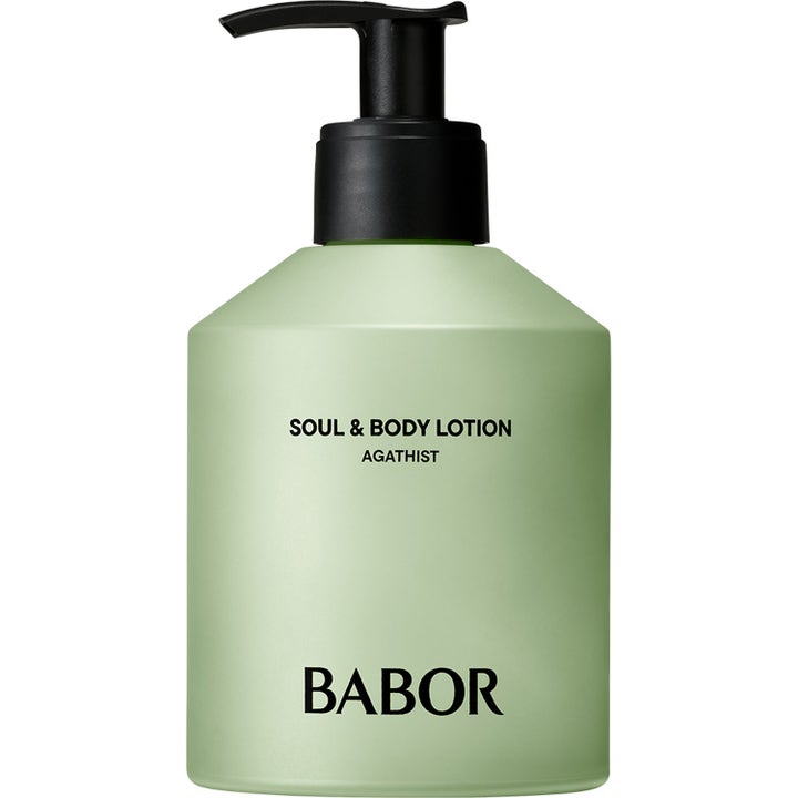 Babor Soul & Body Lotion Agathist 200 ml fugtgivende bodylotion i en mat salviegrøn flaske med sort pumpe