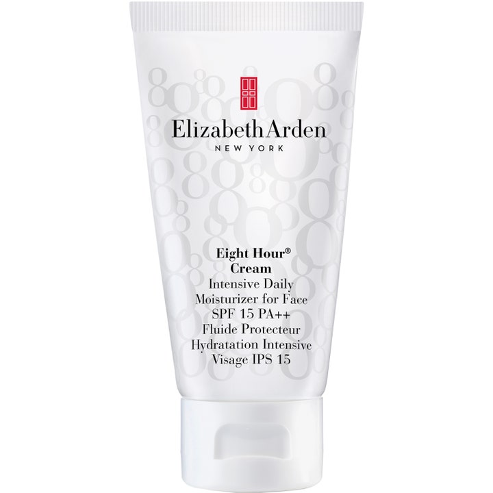 Elizabeth Arden Eight Hour Cream Intensive Daily Moisturizer 50 ml i hvid tube til ansigtet der giver fugt.