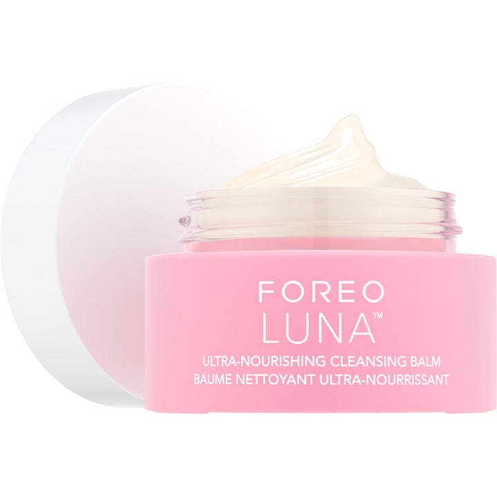 FOREO LUNA Ultra Nourishing Cleansing Balm 75 ml plejende ansigtsrens i lyserød krukke med blød cremet konsistens