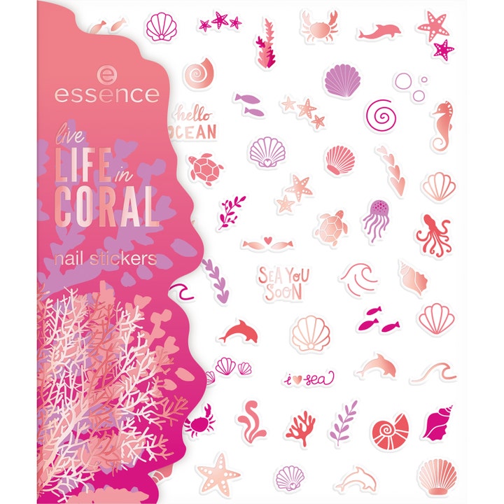 Live LIFE In CORAL Nail Stickers