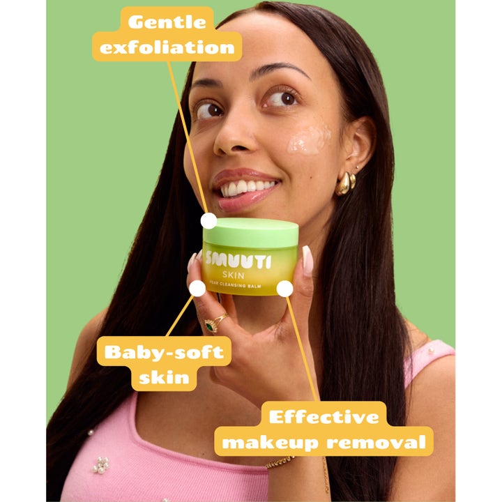 Smuuti Skin Pear Cleansing Balm 100 ml ansigtsrens giver babyblød hud og effektiv makeupfjerning i grøn krukke.