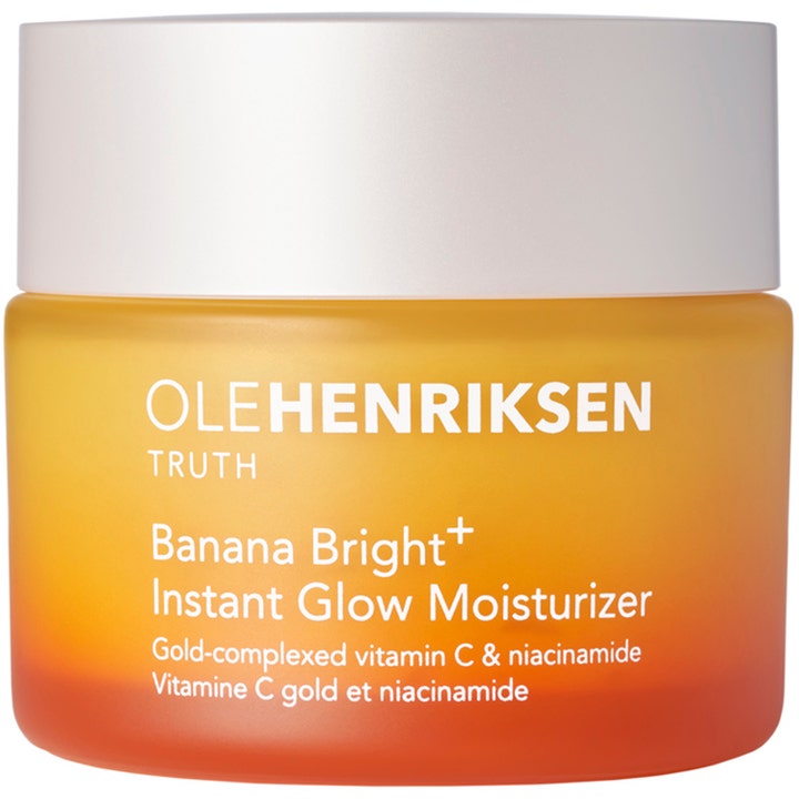 Ole Henriksen Banana Bright+ Instant Glow Moisturizer 50ml ansigtscreme med C-vitamin og niacinamide i matteret orange glaskrukke