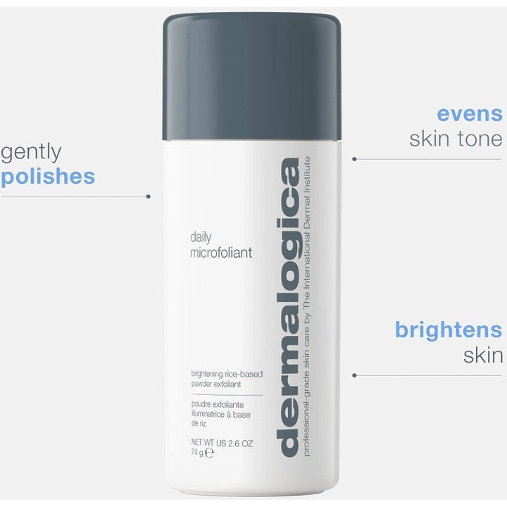 Dermalogica Daily Microfoliant 74g eksfolierende pulver i hvid flaske der giver en jævn og klar hudtone