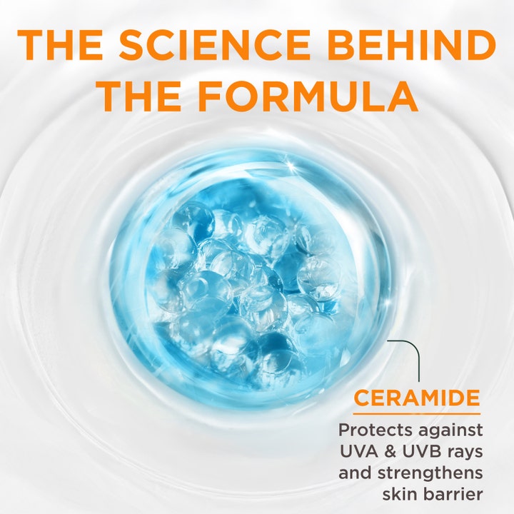 Garnier Sensitive Advanced 175 ml solcreme der styrker hudbarrieren vist med blå ceramid-perler i en hvid formel.